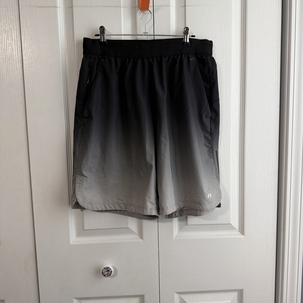 Russell Black Gray Dri Power 360 Athletic Shorts Men's Size Medium Sporty Run